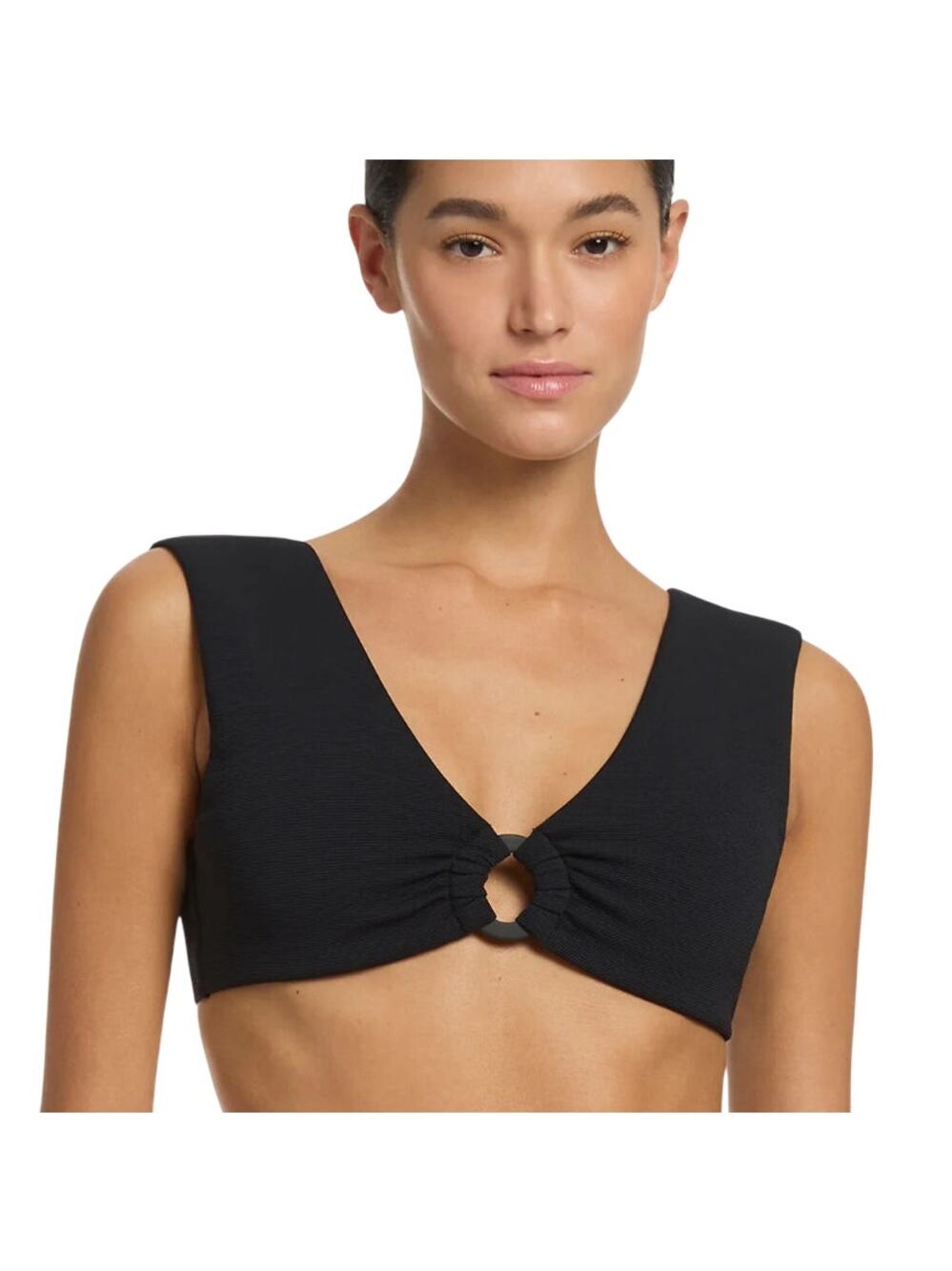 NEW Textured Swim Top Wide Strap Back Clip JETS Australia Size 10